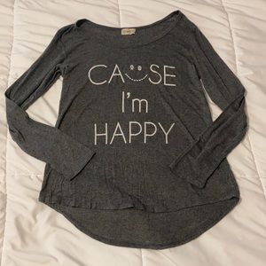 “Cause I’m Happy” Long Sleeve Shirt Free Kisses